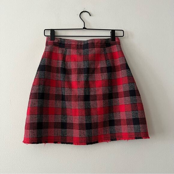 Derek Lam 10 Crosby Red Plaid Mini Skirt - Picture 7 of 7